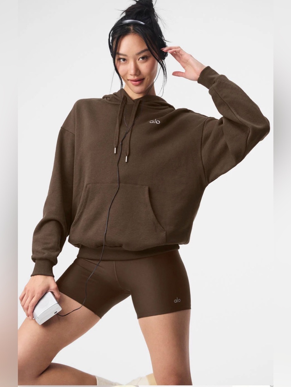 Alo Accolade Hoodie espresso size M